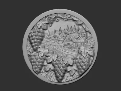 grapes wall decor  3D print model