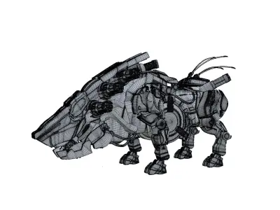 Mechanical Beast Low-poly 3D model