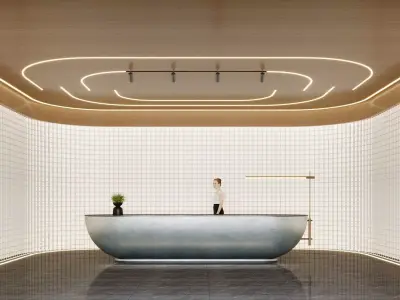 Modern Minimalist Reception Lobby 3D model