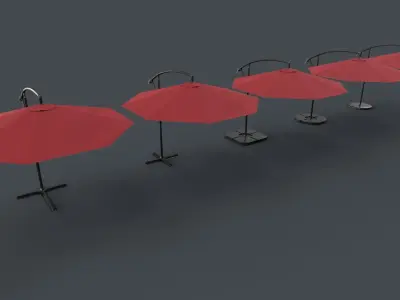 PBR Cantilever Parasol Low-poly 3D model