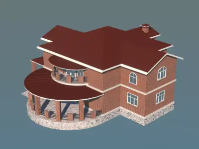 Brick house 3D model