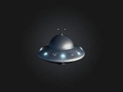 cartoon UFO 3D model by your3dworld