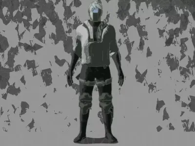 Painting like stylised sci-fi character Free low-poly 3D model