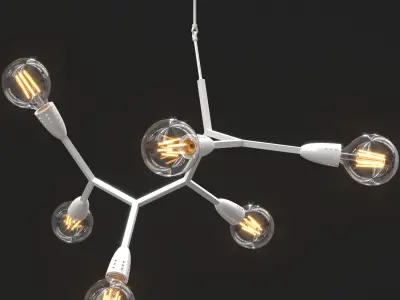 Polygon Chandelier 6 White 3D model
