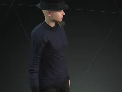  Steampunk rigged character Low-poly 3D model 10