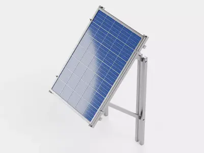 Solar Panel V2 - Polycrystalline Photovoltaic Modul with Stand 3D model