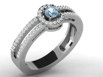 Diamond Ring For Women 3d Print Model 3D print model 14