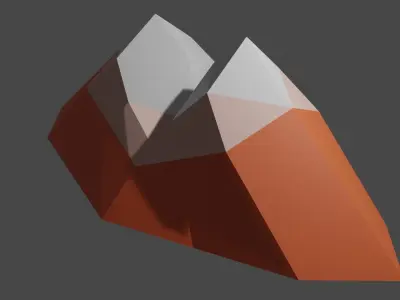 Low Poly Mountain orange and Free low-poly 3D model