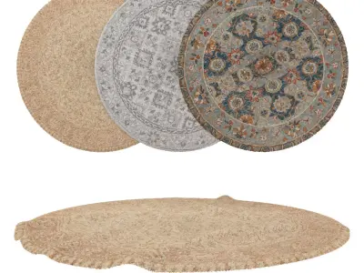 Round Rug Set 19 3D model