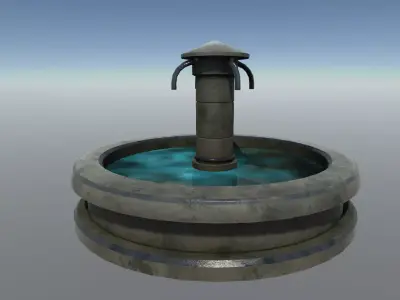 Fountain Set 2 - Unreal - Unity Low-poly 3D model
