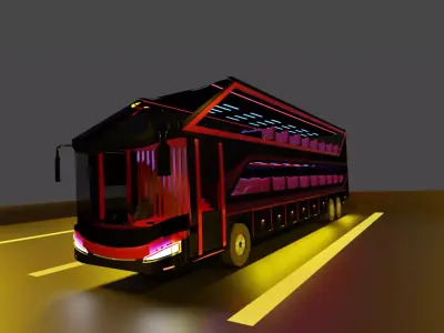 Futuristic Double-Decker Luxury Bus 3D model