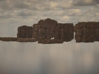 Western Cliffs Low-poly 3D model