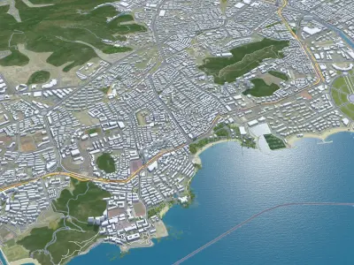 Dalian Liaoning China 130km AI Low-poly 3D model