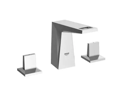 Cube Wall hung Basin 80 Set 3D model