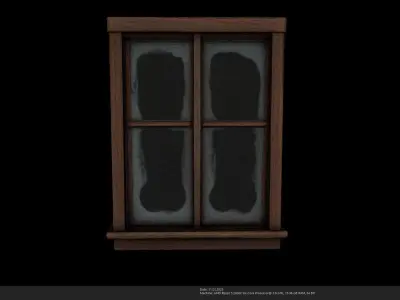 Stylized Medieval Window - AI Low-poly 3D model