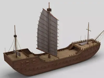 Ancient Chinese Ship 01 3D model