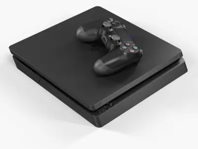 Sony PlayStation 4 Slim Low-poly 3D model