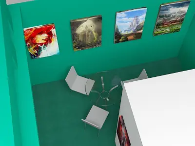 Exhibition Stall Low-poly 3D model