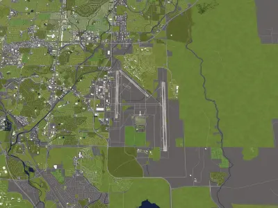 Colorado Springs 50x50km 3D City Map 3D model