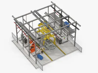  ABB IRB 7600 with Gripper Vehicle Carrier Rigged 