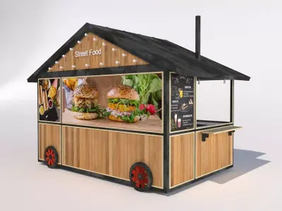 MODEL OF STREET FOOD Low-poly 3D model