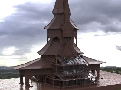 Witches house with Greenhouse 3D model