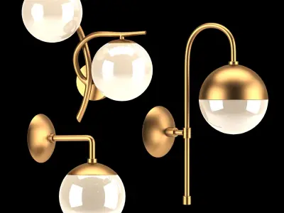 Contemporary foyer wall lighting 3D model