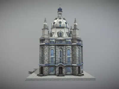 Frauenkirche Dresden Low-poly 3D model