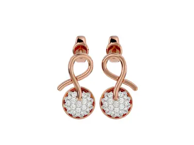 Light Minimalist Diamond Ring Earrings Pendant Set 3D print model 4