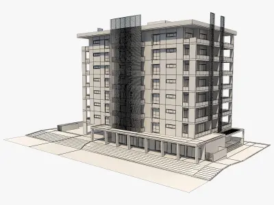 Apartment Building 8 3D model