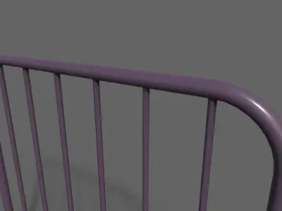 PBR Pedestrian Guard Rail Purple V2 Low-poly 3D model