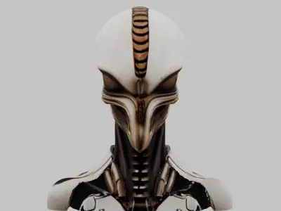 Alien Xenomorph Head Bust Low-poly 3D model