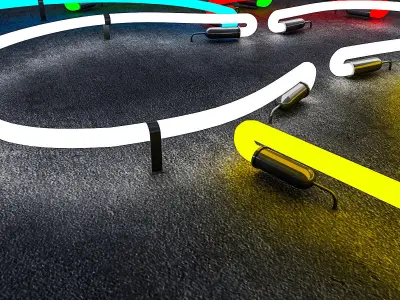 Ice Cream Neon Sign Low-poly 3D model