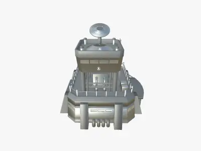 SciFi Facility B08 Metallic - Sci Fi Exterior Design Low-poly 3D model