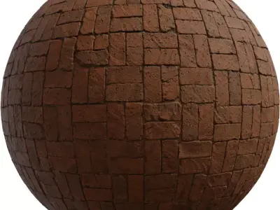 Old Clay Brick Pavers Floor Texture