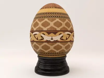 Greek wood egg 01  3D model