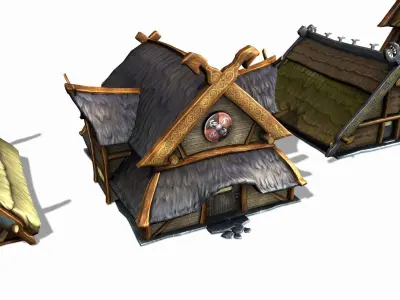Viking Building Pack Low-poly 3D model