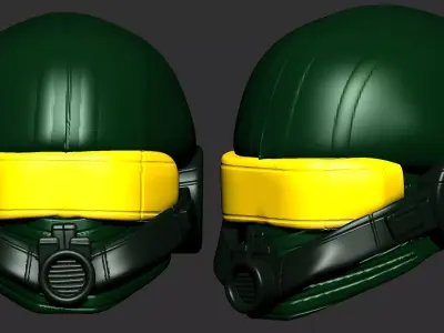 helmet high poly sculpt 3d printable ver 7 3D model 3D model