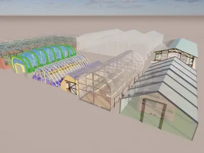 Agricultural Greenhouse Tent Frame -B12 3D model