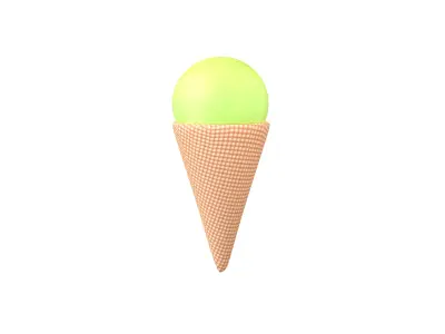 Ice Cream Cone v2 007 Low-poly 3D model