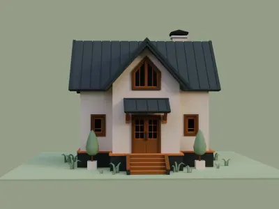 Low Ploy House II Low-poly 3D model