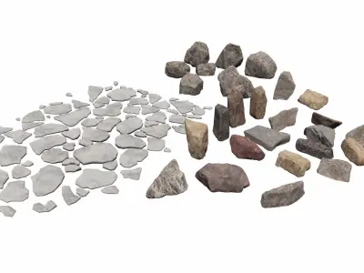 stone rocks granite landscape 3d model 3D model