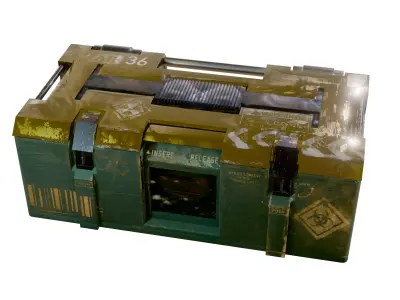 Sci-Fi Crate ammo and medical Emergency Pack - Game Ready Low-poly 3D model