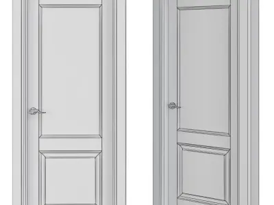 Interior Doors  low poly 3d model Low-poly 3D model
