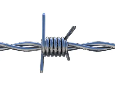 Barb Wire Chrome Low-poly 3D model