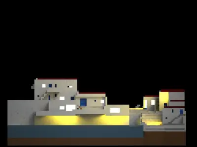 seaside village 3D print model