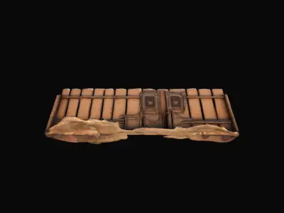  3d High Render Model Metal Barriers In A Desert Landscape 3D model