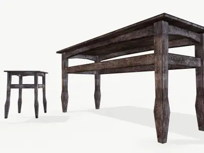 Large set of 40 3D models Low-poly 3D model