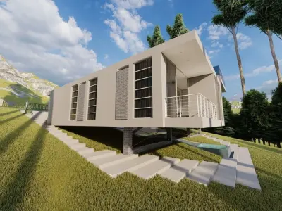 Casa Scene-villa-modern house 3D model 67