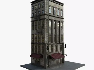 5-10 Old New york buildings Coffeshop 1930 3D model